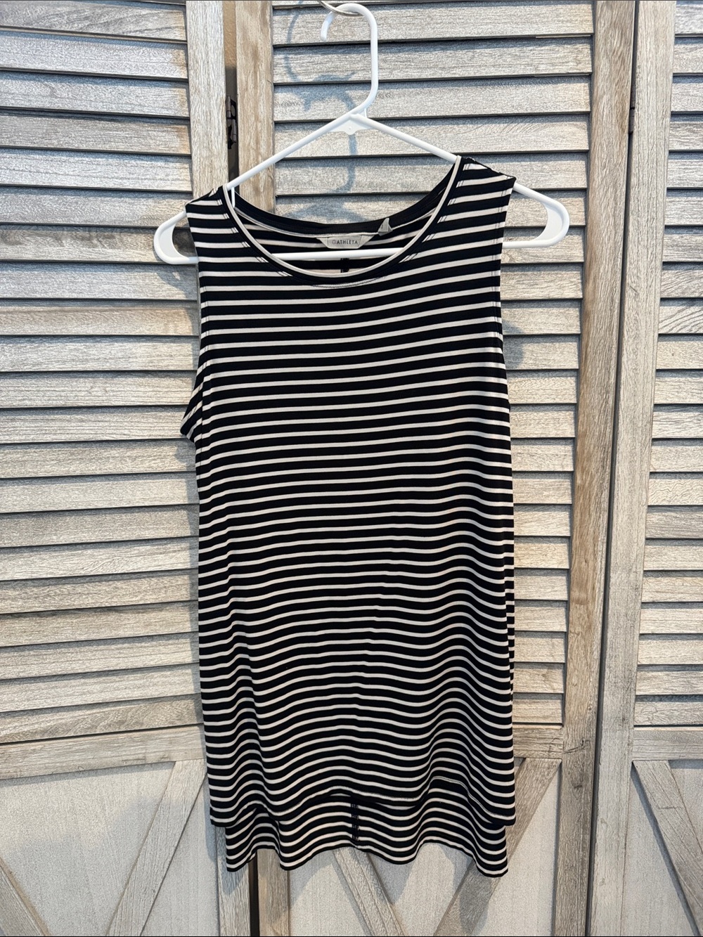 Athleta Striped scoop tank top Sleeveless black and white Tank dress